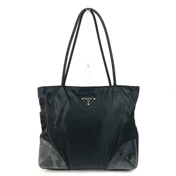 PRADA Triangle Logo Plate Tote Bag Shoulder Bag - Picture 1 of 16